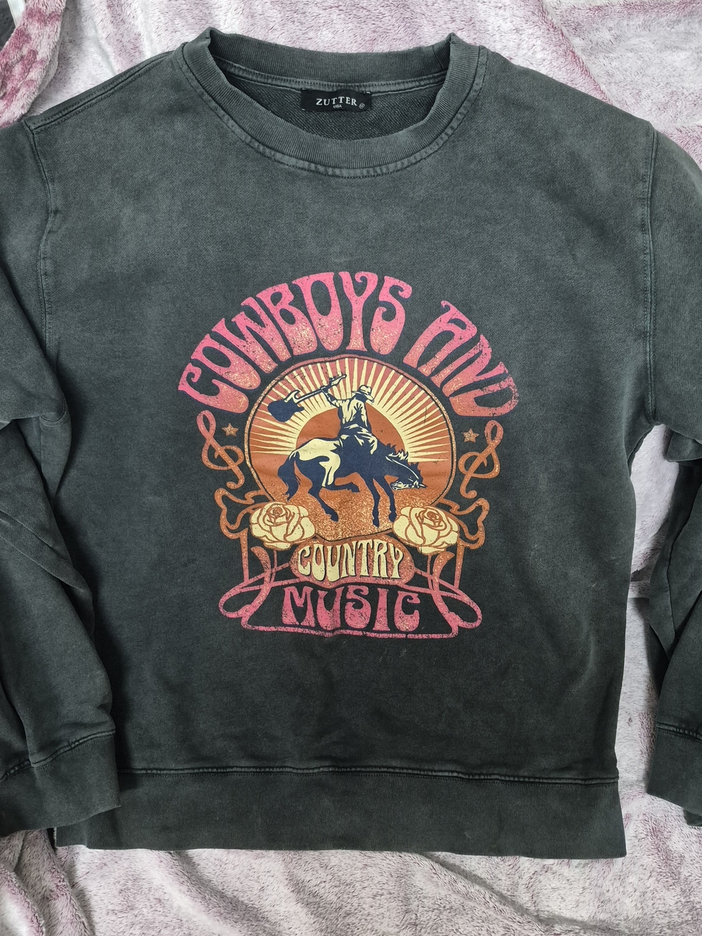 Dark Gray 'Cowboys and Country Music' Graphic Sweatshirt